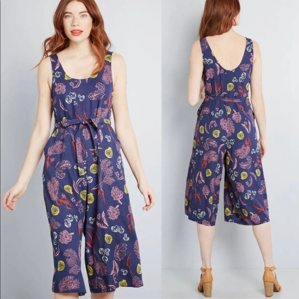 Modcloth Elated All Over Crop Jumpsuit